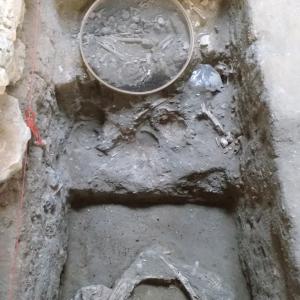 Escavação no sítio arqueológico Cemitério dos Pretos Novos – Instituto dos Pretos Novos, em 20 de julho de 2017