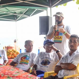 Reunião de Salvaguarda - Ary Giordani, Ciro Xavier, Maurício de Lima Alves, Seu Dito (Benedito dos Santos), Rogério Estevenel, Patricia Martins, Fernando Oliveira -  1a. Festa do Fandango Caiçara de Ubatuba